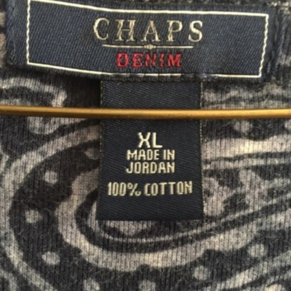Chaps Denim blue scoop neck top XL - Picture 3 of 3